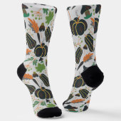 Pompoen naadloos roodzwart-wit wortel sokken (Gebogen)