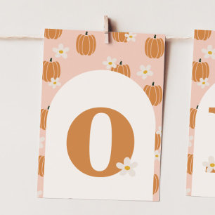 Pompoen ONE "O" Hoge Stoel Banner Kaart
