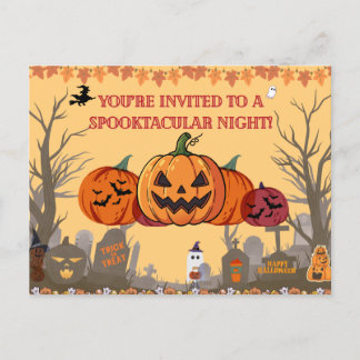 Pompoen Oogst Halloween Feest Uitnodiging | Herfst Briefkaart