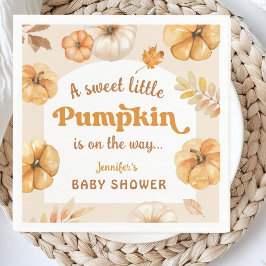 Pompoen op de weg Retro Herfst Baby shower papier Servet