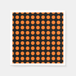 Pompoen op zwart Grote Horizontale Polka Dots Papi Servet