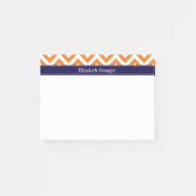 Pompoen Oranje Grote Chevron Marineblauw Naam Init