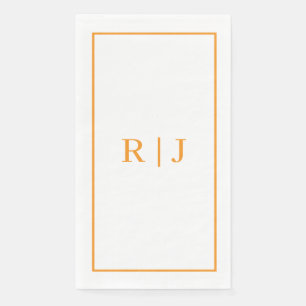 Pompoen Oranje Monogram Initiaal Herfst Bruiloft Servet