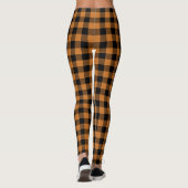 pompoen-oranje plaid leggings (Achterkant)