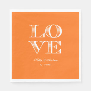 Pompoen Oranje Witte LOVE Servetten