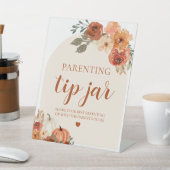 Pompoen Ouderschap Tip Jar Advies Sign Baby shower Reclamebord Met Voetstuk (Insitu)