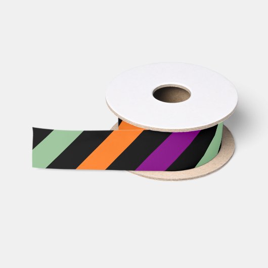 Pompoen, Paarse, groene en zwarte D. Stripes lint (Spoel)