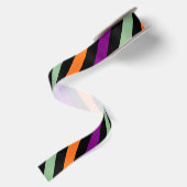 Pompoen, Paarse, groene en zwarte D. Stripes lint (Achterkant)