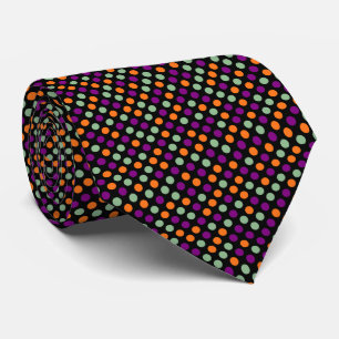 Pompoen, Paarse, groene en zwarte kleur Polka Dots Stropdas