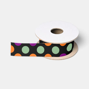 Pompoen, Paarse, groene en zwarte Polka Dots Ribbo Lint