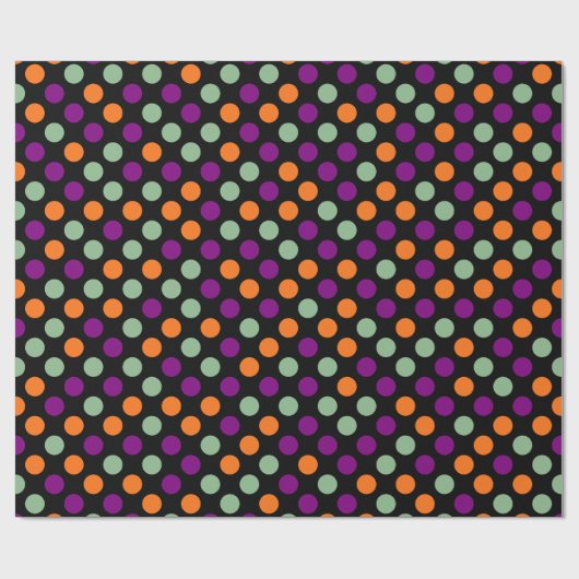 Pompoen, Paarse, groene en zwarte stippen Cadeaupapier (Vlak)