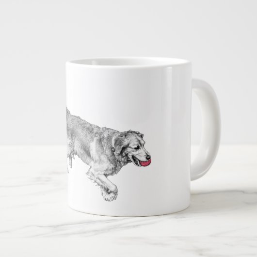 Pompoen Pad Pup met Rode Bal Extra Grote Beker (Voorkant rechts)