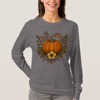 Pompoen Paddenstoel en Doodshoofdvlinder | Donkere T-shirt