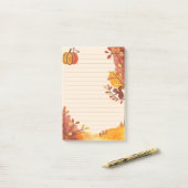 Pompoen Pals & Eekhoorn Krabbels Post-it® Notes (Op bureau)