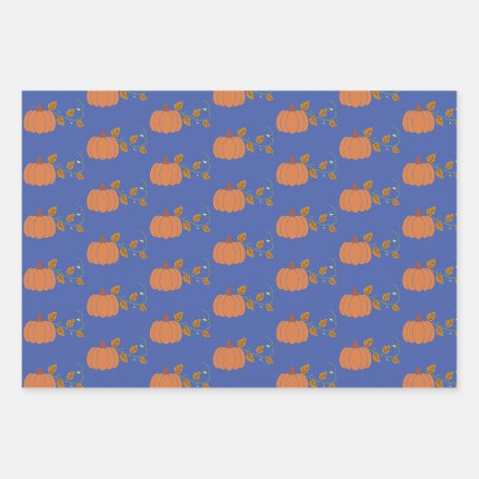 Pompoen Papers Wrapping Paper Flat Sheet Set van 3 (Voorkant 3)
