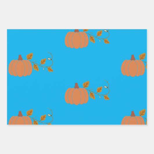 Pompoen Papers Wrapping Paper Flat Sheet Set van 3 (Voorkant)