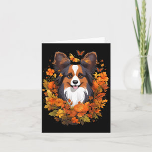Pompoen Papillon Hond Halloween Thanksgiving Kaart
