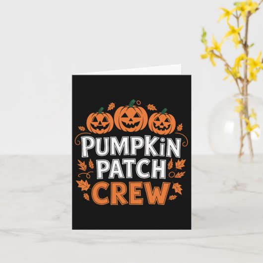Pompoen Patch Crew Grappige Pompoen Patch Squad Be Kaart (Gele Bloem)