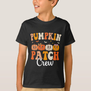Pompoen Patch Crew Matching Familie Groovy Herfst T-shirt