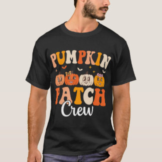 Pompoen Patch Crew Matching Familie Groovy Herfst T-shirt