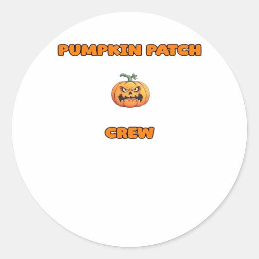 Pompoen Patch Crew Matching Herfst Outfits Classic Ronde Sticker (Voorkant)