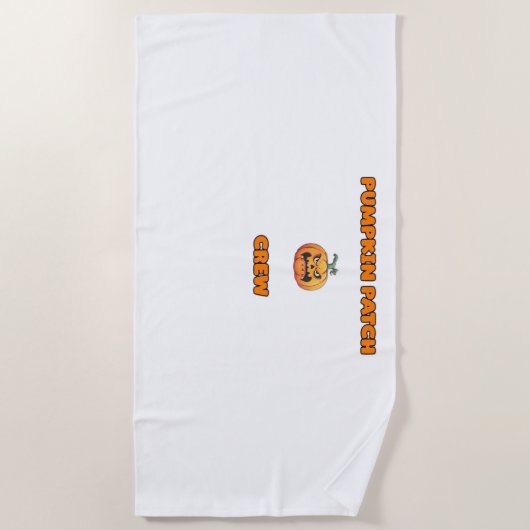 Pompoen Patch Crew Matching Herfst Outfits Classic Strandlaken (Voorkant)