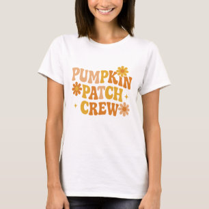 Pompoen Patch Crew Retro Groovy Herfst Autumn T-shirt