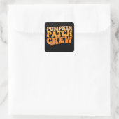 Pompoen Patch Crew Retro Groovy Herfst Herfst Vierkante Sticker (Tas)