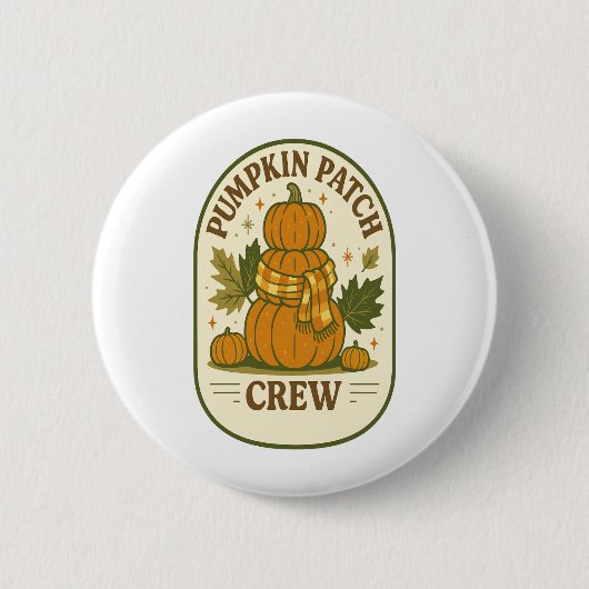 Pompoen Patch Crew Ronde Button 5,7 Cm (Voorkant)