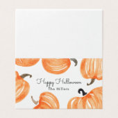 Pompoen Patch Halloween Goodie Bag Label Kaart (Buitenkant ongevouwen)