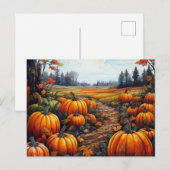 Pompoen Patch Herfst bladeren Bomen Halloween Feestdagenkaart (Voorkant / Achterkant)