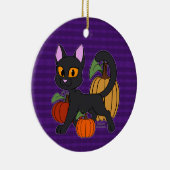Pompoen Patch Kitty Kat Keramisch Ornament (Rechts)