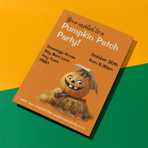 Pompoen Patch Party Kindvriendelijke Halloween Her Kaart