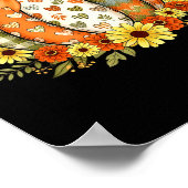 Pompoen Patchwork Bloem Thanksgiving Herfst Poster (Hoek)