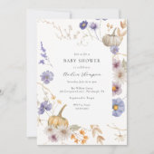 Pompoen Periwinkle Flower Baby shower Kaart (Voorkant)