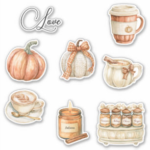 Pompoen Perzik Latte Kaars   Sticker