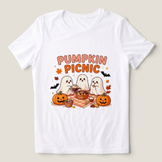 Pompoen Picknick Lieve Geest Halloween Tri-Blend Shirt