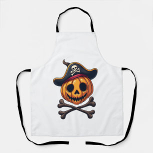 Pompoen Piraat Halloween Schedel T-shirt Schort