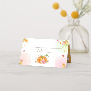 Pompoen Place Card Herfst Herfst Douche Verjaardag