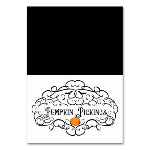 Pompoen Pluk Vintage Halloween Voedsel Tent Kaart