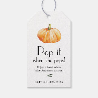 Pompoen Pop het wanneer ze Poppen Wine Label Cadeaulabel