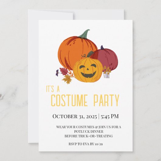 Pompoen praat over uitnodiging (Voorkant)