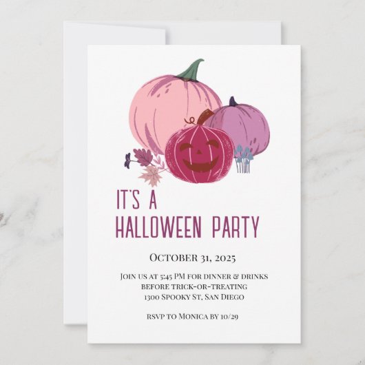 Pompoen praat over uitnodiging (Voorkant)