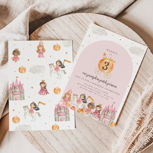 Pompoen Prinses Verjaardagsfeest Uitnodiging