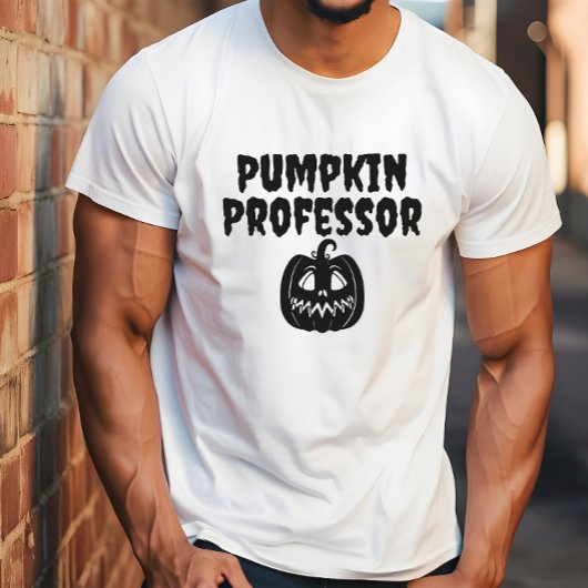 Pompoen Professor leraar grijze typografie T-shirt