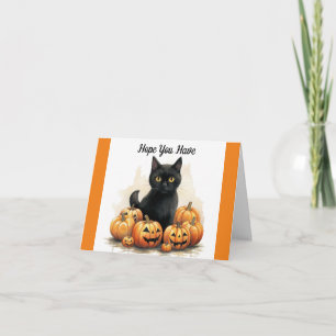 Pompoen Purrfect Halloween Wenskaart Kaart