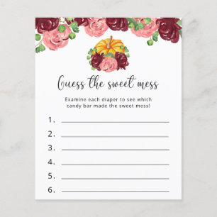 Pompoen - Raad de zoete puinhoop - Baby shower spe