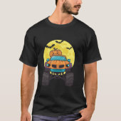 Pompoen Rijden Monster Truck Lazy Halloween Kostuu T-shirt (Voorkant)