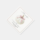 Pompoen & Roze Bow Baby shower Servet (Hoek)