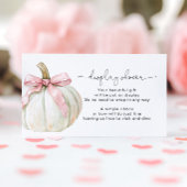 Pompoen & Roze Bow Display Baby shower Informatiekaartje